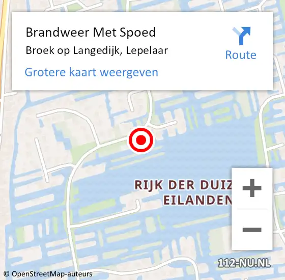 Locatie op kaart van de 112 melding: Brandweer Met Spoed Naar Broek op Langedijk, Lepelaar op 28 maart 2024 13:06