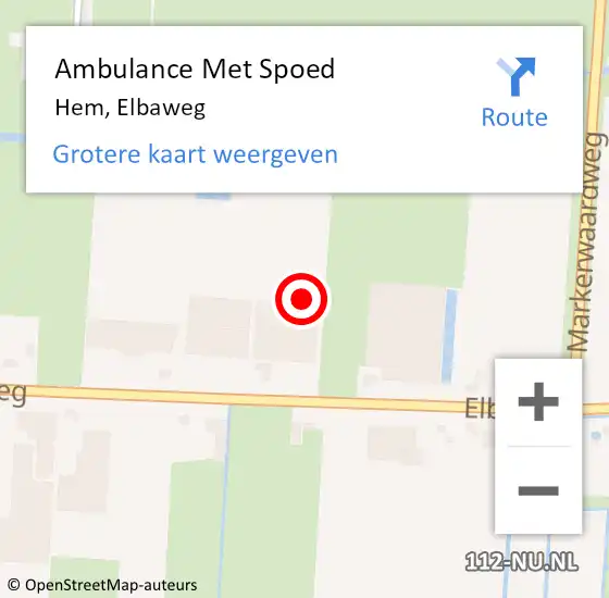 Locatie op kaart van de 112 melding: Ambulance Met Spoed Naar Hem, Elbaweg op 28 maart 2024 13:17