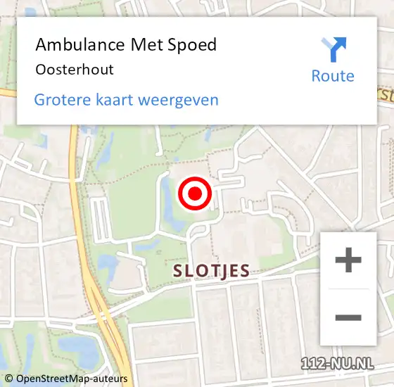 Locatie op kaart van de 112 melding: Ambulance Met Spoed Naar Oosterhout op 28 maart 2024 13:18