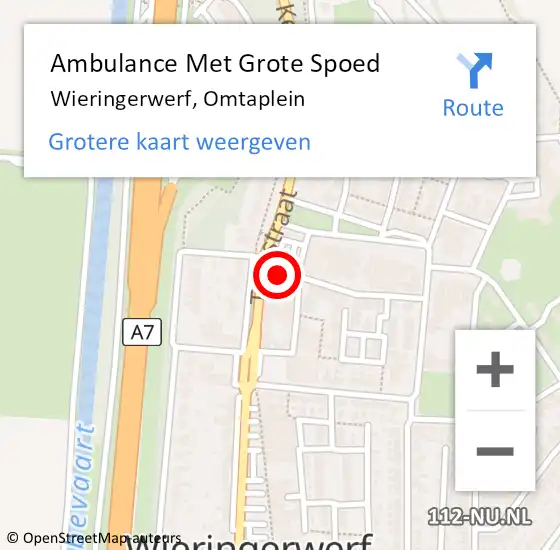 Locatie op kaart van de 112 melding: Ambulance Met Grote Spoed Naar Wieringerwerf, Omtaplein op 28 maart 2024 13:31