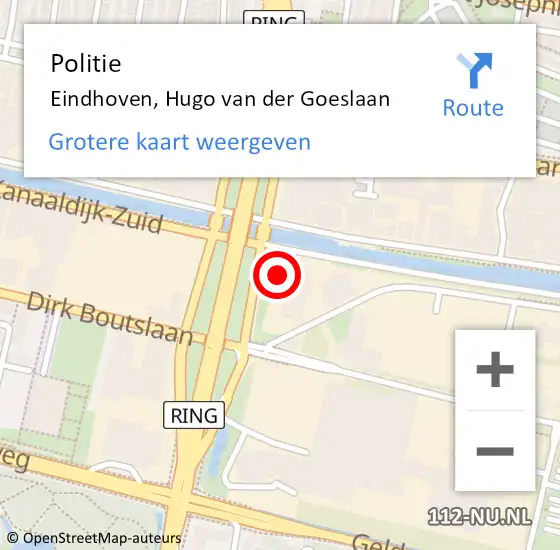 Locatie op kaart van de 112 melding: Politie Eindhoven, Hugo van der Goeslaan op 28 maart 2024 13:33