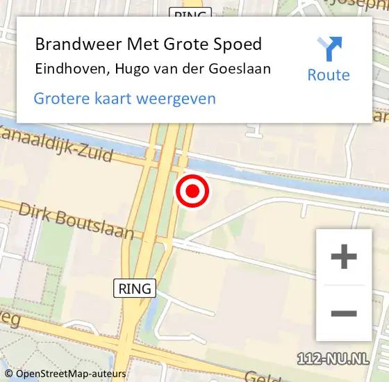 Locatie op kaart van de 112 melding: Brandweer Met Grote Spoed Naar Eindhoven, Hugo van der Goeslaan op 28 maart 2024 13:34