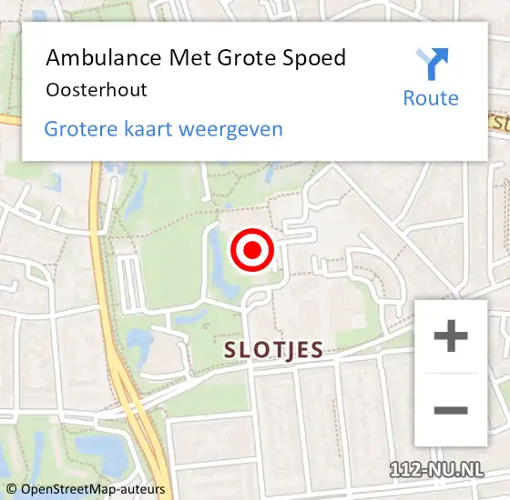 Locatie op kaart van de 112 melding: Ambulance Met Grote Spoed Naar Oosterhout op 28 maart 2024 13:39