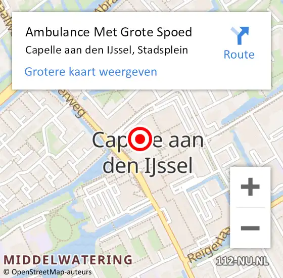 Locatie op kaart van de 112 melding: Ambulance Met Grote Spoed Naar Capelle aan den IJssel, Stadsplein op 28 maart 2024 14:31