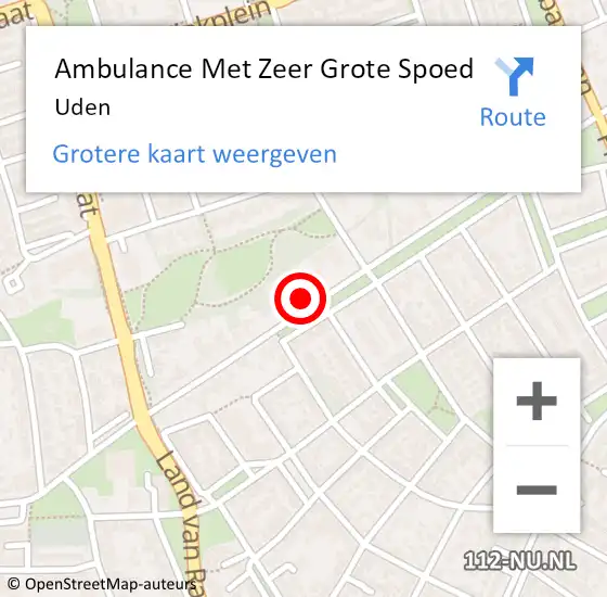 Locatie op kaart van de 112 melding: Ambulance Met Zeer Grote Spoed Naar Uden op 28 maart 2024 15:00