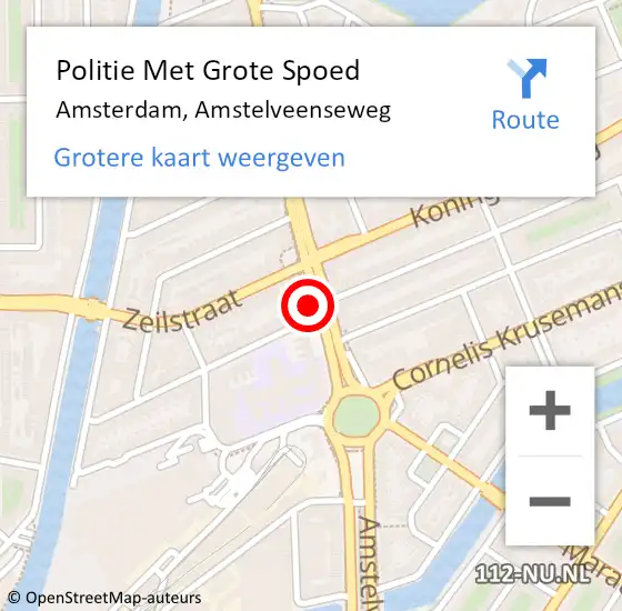 Locatie op kaart van de 112 melding: Politie Met Grote Spoed Naar Amsterdam, Amstelveenseweg op 28 maart 2024 15:01