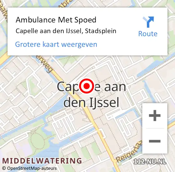 Locatie op kaart van de 112 melding: Ambulance Met Spoed Naar Capelle aan den IJssel, Stadsplein op 28 maart 2024 15:05
