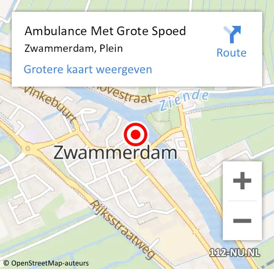 Locatie op kaart van de 112 melding: Ambulance Met Grote Spoed Naar Zwammerdam, Plein op 28 maart 2024 15:13