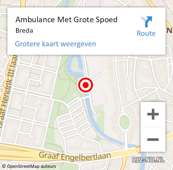 Locatie op kaart van de 112 melding: Ambulance Met Grote Spoed Naar Breda op 28 maart 2024 15:31