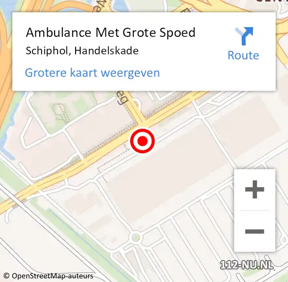 Locatie op kaart van de 112 melding: Ambulance Met Grote Spoed Naar Schiphol, Handelskade op 28 maart 2024 15:36