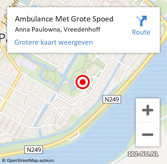 Locatie op kaart van de 112 melding: Ambulance Met Grote Spoed Naar Anna Paulowna, Vreedenhoff op 28 maart 2024 15:53