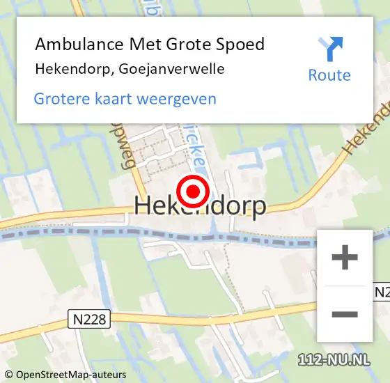 Locatie op kaart van de 112 melding: Ambulance Met Grote Spoed Naar Hekendorp, Goejanverwelle op 28 maart 2024 16:08