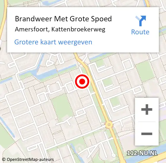 Locatie op kaart van de 112 melding: Brandweer Met Grote Spoed Naar Amersfoort, Kattenbroekerweg op 28 maart 2024 16:24