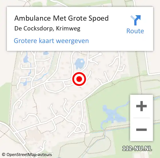 Locatie op kaart van de 112 melding: Ambulance Met Grote Spoed Naar De Cocksdorp, Krimweg op 28 maart 2024 16:25