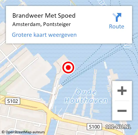 Locatie op kaart van de 112 melding: Brandweer Met Spoed Naar Amsterdam, Pontsteiger op 28 maart 2024 16:48