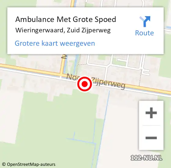 Locatie op kaart van de 112 melding: Ambulance Met Grote Spoed Naar Wieringerwaard, Zuid Zijperweg op 28 maart 2024 16:58