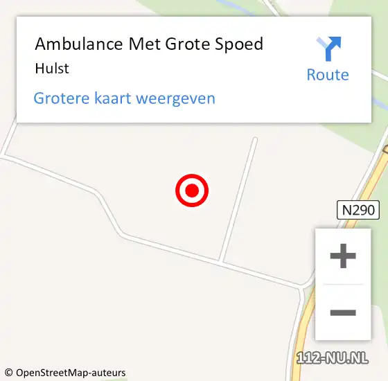 Locatie op kaart van de 112 melding: Ambulance Met Grote Spoed Naar Hulst op 28 maart 2024 17:14