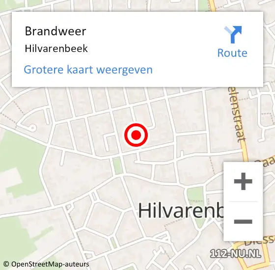 Locatie op kaart van de 112 melding: Brandweer Hilvarenbeek op 28 maart 2024 17:21
