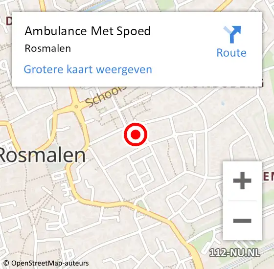 Locatie op kaart van de 112 melding: Ambulance Met Spoed Naar Rosmalen op 28 maart 2024 17:24