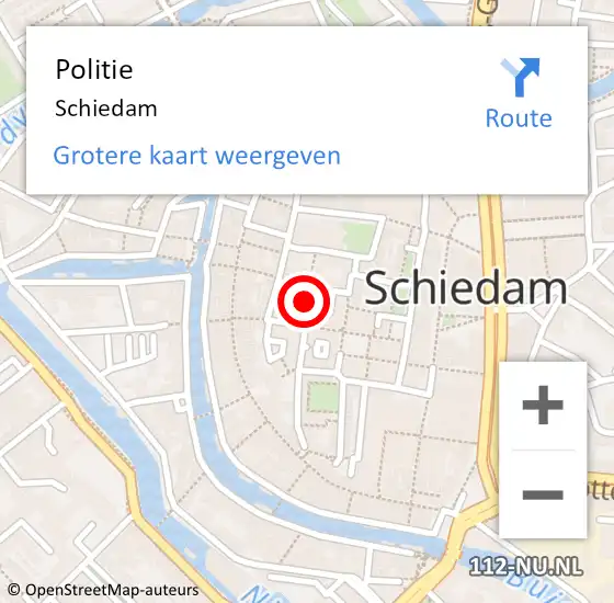 Locatie op kaart van de 112 melding: Politie Schiedam op 28 maart 2024 17:28