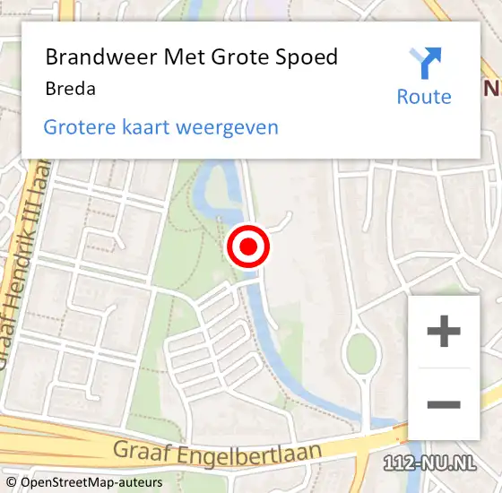 Locatie op kaart van de 112 melding: Brandweer Met Grote Spoed Naar Breda op 28 maart 2024 17:32