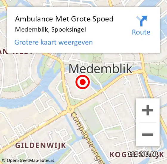 Locatie op kaart van de 112 melding: Ambulance Met Grote Spoed Naar Medemblik, Spooksingel op 28 maart 2024 17:55