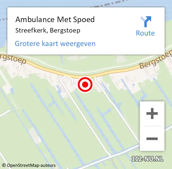 Locatie op kaart van de 112 melding: Ambulance Met Spoed Naar Streefkerk, Bergstoep op 28 maart 2024 18:07