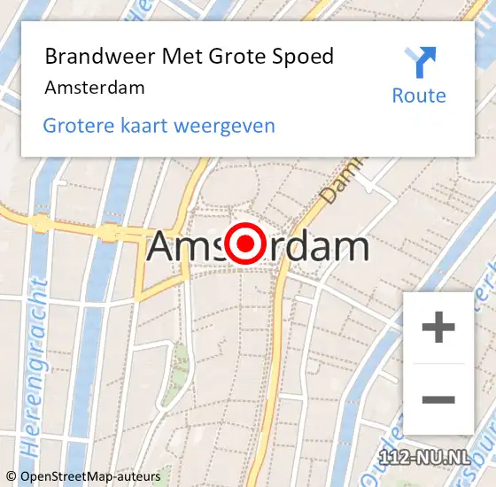 Locatie op kaart van de 112 melding: Brandweer Met Grote Spoed Naar Amsterdam op 28 maart 2024 18:16