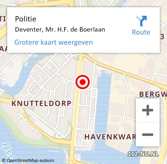 Locatie op kaart van de 112 melding: Politie Deventer, Mr. H.F. de Boerlaan op 28 maart 2024 18:26