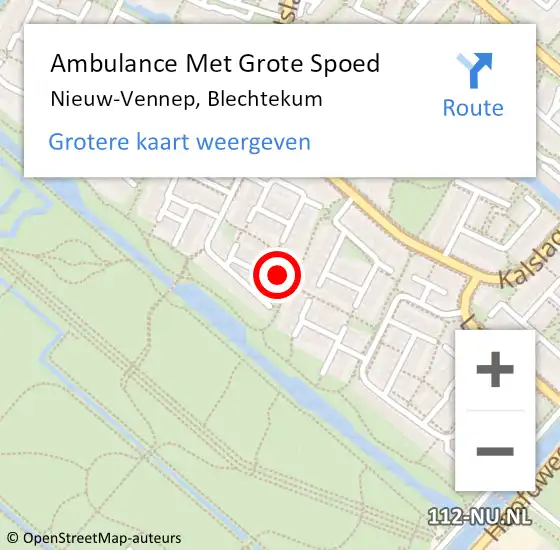 Locatie op kaart van de 112 melding: Ambulance Met Grote Spoed Naar Nieuw-Vennep, Blechtekum op 28 maart 2024 18:38