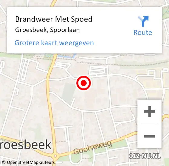 Locatie op kaart van de 112 melding: Brandweer Met Spoed Naar Groesbeek, Spoorlaan op 28 maart 2024 19:48