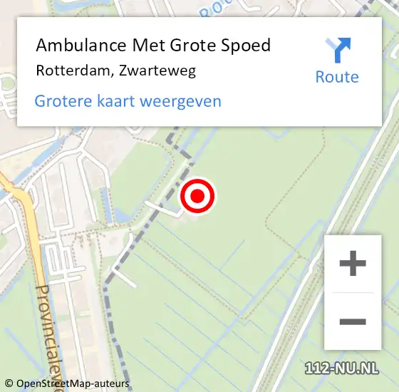 Locatie op kaart van de 112 melding: Ambulance Met Grote Spoed Naar Rotterdam, Zwarteweg op 28 maart 2024 19:49