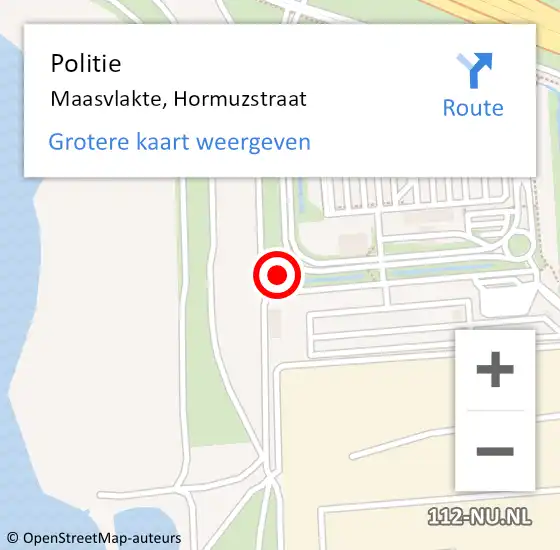 Locatie op kaart van de 112 melding: Politie Maasvlakte, Hormuzstraat op 28 maart 2024 20:02