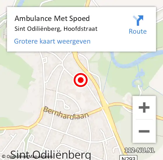 Locatie op kaart van de 112 melding: Ambulance Met Spoed Naar Sint Odiliënberg, Hoofdstraat op 28 maart 2024 20:04