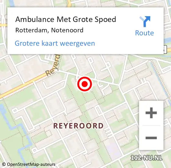 Locatie op kaart van de 112 melding: Ambulance Met Grote Spoed Naar Rotterdam, Notenoord op 28 maart 2024 20:08