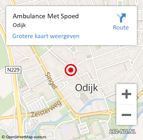 Locatie op kaart van de 112 melding: Ambulance Met Spoed Naar Odijk op 28 maart 2024 20:12