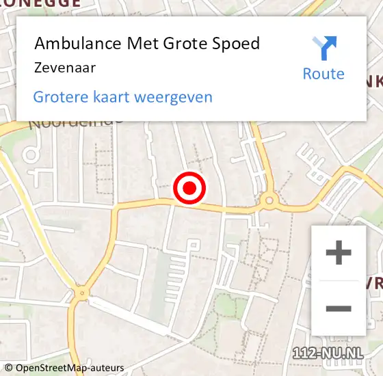 Locatie op kaart van de 112 melding: Ambulance Met Grote Spoed Naar Zevenaar op 28 maart 2024 20:15