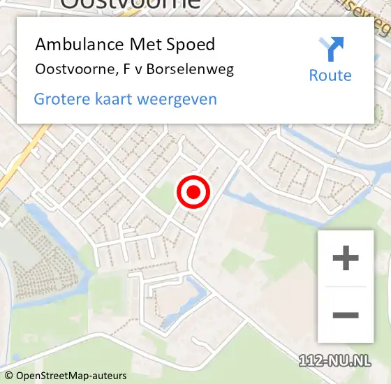 Locatie op kaart van de 112 melding: Ambulance Met Spoed Naar Oostvoorne, F v Borselenweg op 28 maart 2024 20:25