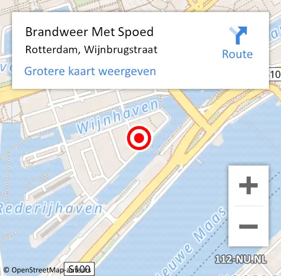 Locatie op kaart van de 112 melding: Brandweer Met Spoed Naar Rotterdam, Wijnbrugstraat op 28 maart 2024 20:36