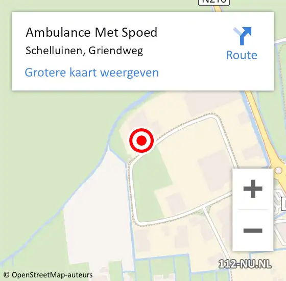 Locatie op kaart van de 112 melding: Ambulance Met Spoed Naar Schelluinen, Griendweg op 28 maart 2024 20:39