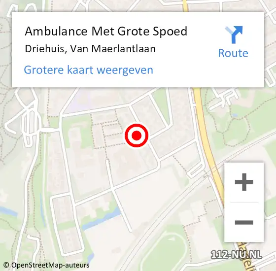 Locatie op kaart van de 112 melding: Ambulance Met Grote Spoed Naar Driehuis, Van Maerlantlaan op 28 maart 2024 20:41