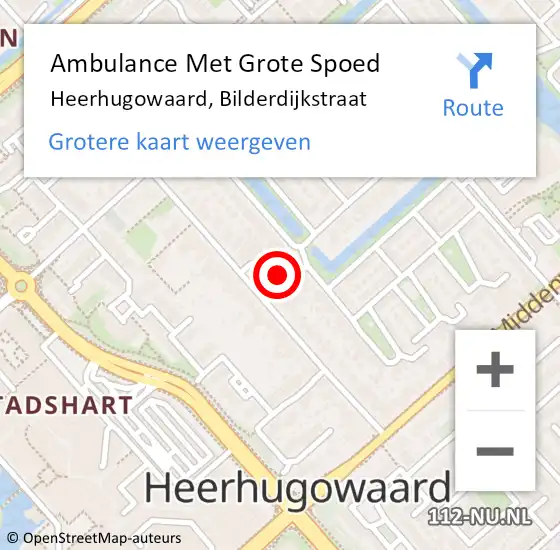 Locatie op kaart van de 112 melding: Ambulance Met Grote Spoed Naar Heerhugowaard, Bilderdijkstraat op 28 maart 2024 20:46