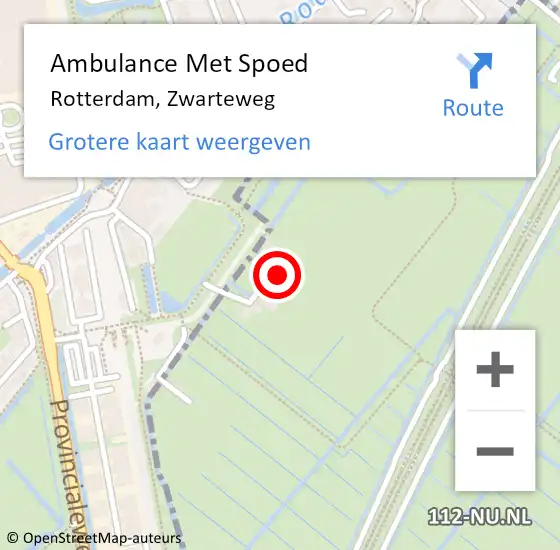 Locatie op kaart van de 112 melding: Ambulance Met Spoed Naar Rotterdam, Zwarteweg op 28 maart 2024 20:53