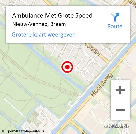 Locatie op kaart van de 112 melding: Ambulance Met Grote Spoed Naar Nieuw-Vennep, Breem op 28 maart 2024 20:58