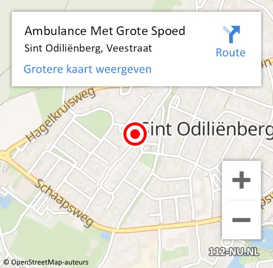 Locatie op kaart van de 112 melding: Ambulance Met Grote Spoed Naar Sint Odiliënberg, Veestraat op 28 maart 2024 21:12