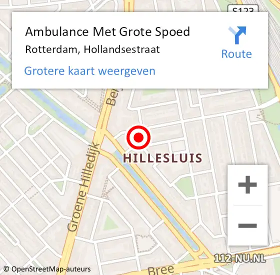 Locatie op kaart van de 112 melding: Ambulance Met Grote Spoed Naar Rotterdam, Hollandsestraat op 28 maart 2024 21:43