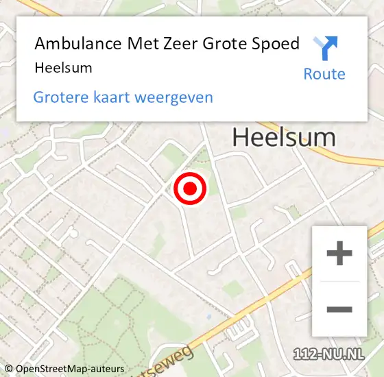 Locatie op kaart van de 112 melding: Ambulance Met Zeer Grote Spoed Naar Heelsum op 28 maart 2024 21:45
