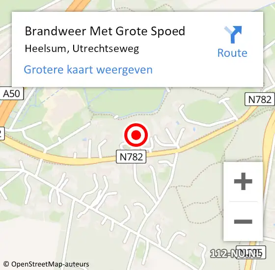 Locatie op kaart van de 112 melding: Brandweer Met Grote Spoed Naar Heelsum, Utrechtseweg op 28 maart 2024 21:45