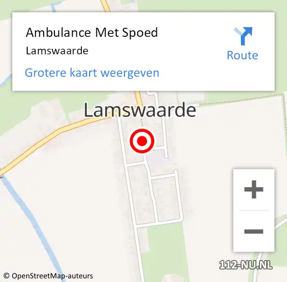 Locatie op kaart van de 112 melding: Ambulance Met Spoed Naar Lamswaarde op 28 maart 2024 21:54