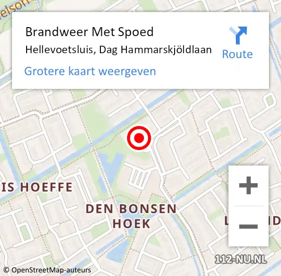 Locatie op kaart van de 112 melding: Brandweer Met Spoed Naar Hellevoetsluis, Dag Hammarskjöldlaan op 28 maart 2024 22:26